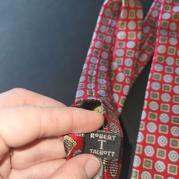 Robert Talbott Norman Stockton Red Silk Tie - Picture 3 of 6